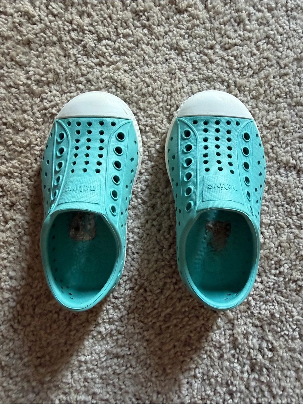 Native Kids Slip-On Water Shoes - Teal & White